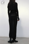 Marc le bihan shoulder lace long -sleeved dress 2864 black